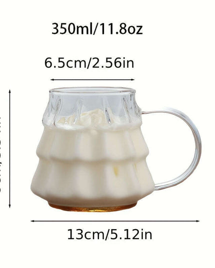 Christmas Glass Coffee Ice Transparent Mug With Handle