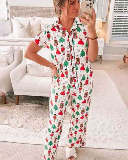 Joyful Holiday Button-Up Sleepwear Set
