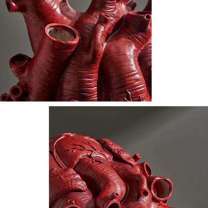Anatomical Heart Artistry Resin Vase - Unique Home Accent Decor