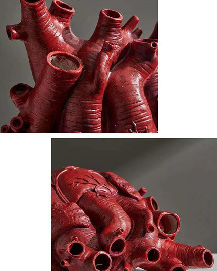 Anatomical Heart Artistry Resin Vase - Unique Home Accent Decor