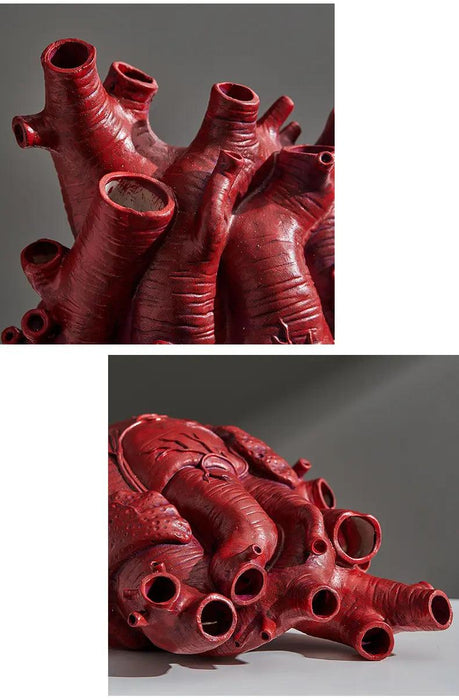 Anatomical Heart Resin Flower Vase - Unique Home Decor Accent