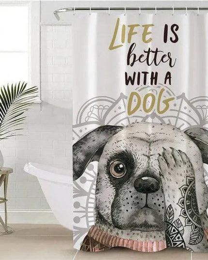 Canine Capers Shower Curtain for Dog Enthusiasts