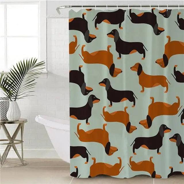 Whimsical Canine Bathroom Curtain