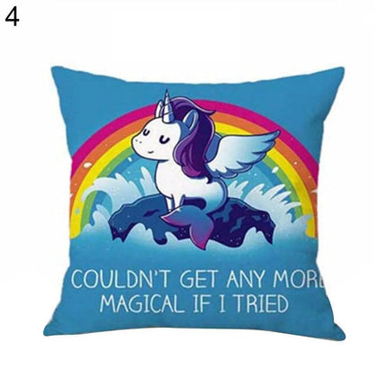 Magical Unicorn Cartoon Pillow Cover - Perfect for Kids' Spaces!
