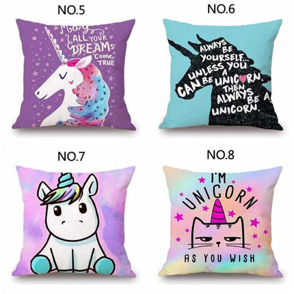 Magical Unicorn Cartoon Pillow Cover - Perfect for Kids' Spaces!