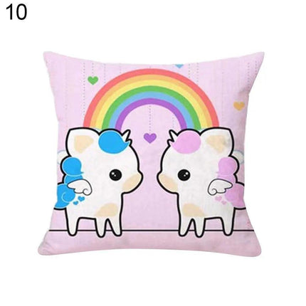 Magical Unicorn Cartoon Pillow Cover - Perfect for Kids' Spaces!