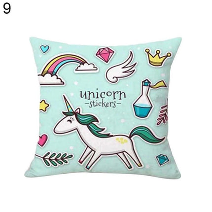 Magical Unicorn Cartoon Pillow Cover - Perfect for Kids' Spaces!
