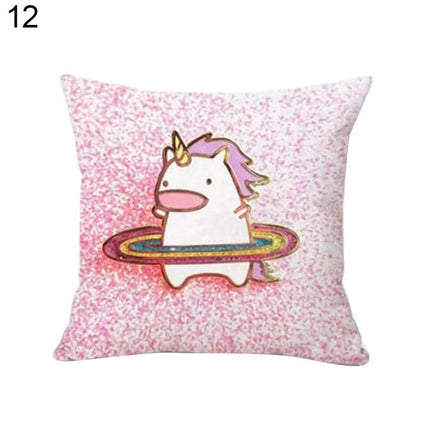 Magical Unicorn Cartoon Pillow Cover - Perfect for Kids' Spaces!