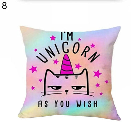 Magical Unicorn Cartoon Pillow Cover - Perfect for Kids' Spaces!