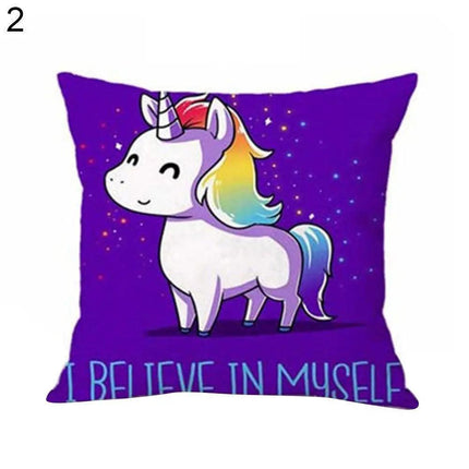 Magical Unicorn Cartoon Pillow Cover - Perfect for Kids' Spaces!