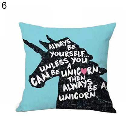 Magical Unicorn Cartoon Pillow Cover - Perfect for Kids' Spaces!