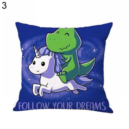 Magical Unicorn Cartoon Pillow Cover - Perfect for Kids' Spaces!
