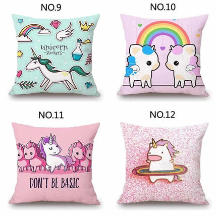 Magical Unicorn Cartoon Pillow Cover - Perfect for Kids' Spaces!