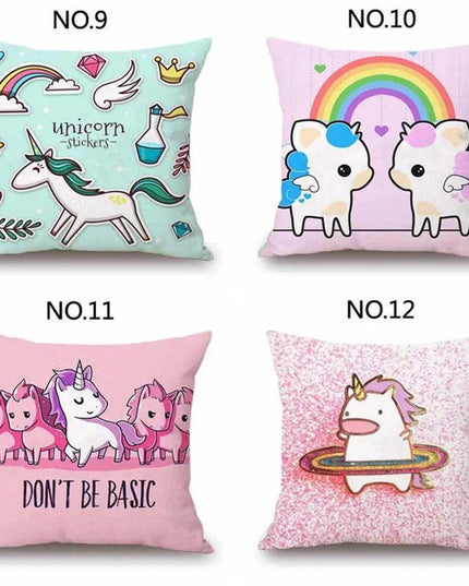 Magical Unicorn Cartoon Pillow Cover - Perfect for Kids' Spaces!