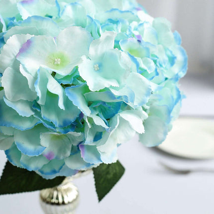 AliKopy 5-Pack Baby Blue Artificial Silk Hydrangea Flower Bouquets