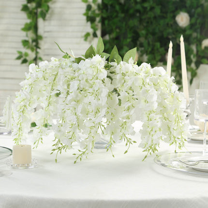 AliKopy 6 Pack Cream Silk Wisteria Vines - Long 21" Hanging Plants