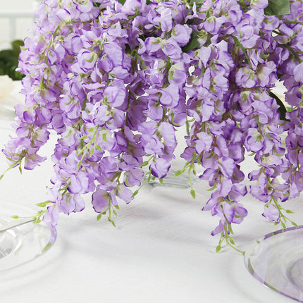 AliKopy 6 Pack Purple Silk Wisteria Vines - 21" Long, Lifelike Design