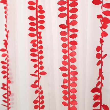 AliKopy Taffeta Ribbon Sash - 4" Leaf Petal Design, 50ft Length, Red