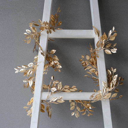 AliKopy 6ft Artificial Magnolia Leaf Garland - Metallic Gold, Decorati