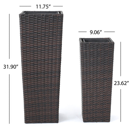 Room & Decor Brown Rattan Flower Pot - Durable, Eco-Friendly Design