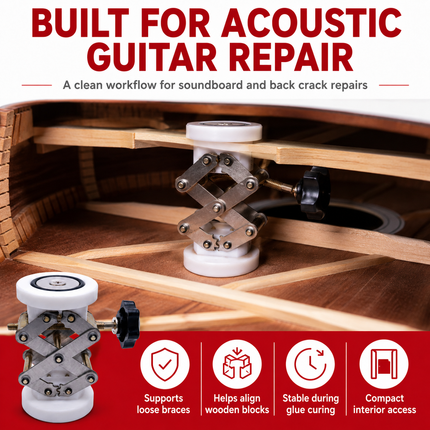 Acoustic Guitar Soundboard Repair Jack — Magnetic Bracing Support Tool Guitar Accessories large-guitar-soundboard-back-crack-repair-support-jack-magnetic-bracing-repair-tool-for-acoustic-wood-guitar-restoration Musical Instruments > Instrument Accessories > String Instrument Accessories > Guitar Accessories > Guitar Repair & Maintenance Tools