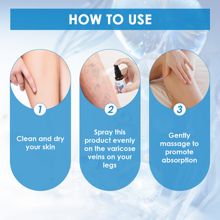 VeinCare 30ml Varicose Vein Spray - Promotes Blood Circulation & Comfo