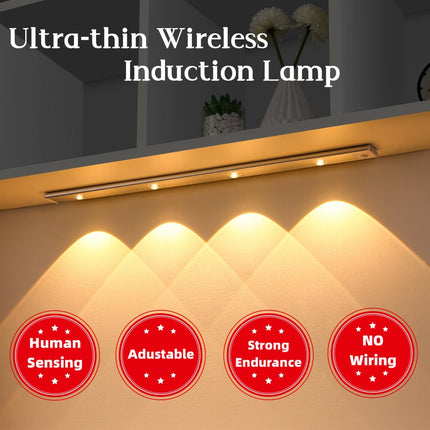 USB LED Night Light With Motion Sensor Ultra Thin Wireless Cabinet Wardrobe