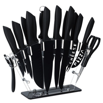 20 Piece Knife Set With Black Blades 3Cr13 Stainless Steel Travel Gift