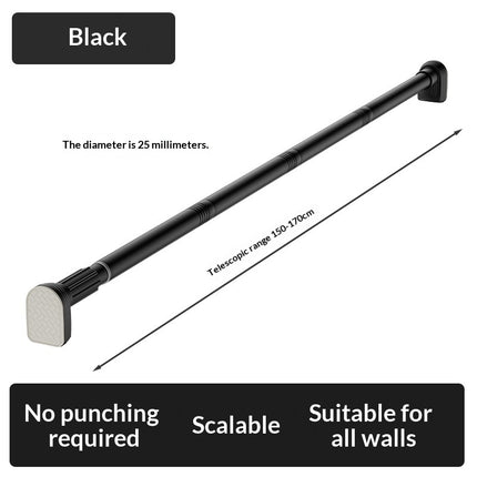 Adjustable Stainless Steel Curtain Rod Dormitory Use No Drilling Requi