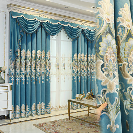 Peekaboo Studio High-End European Style Embroidered Flower Curtains