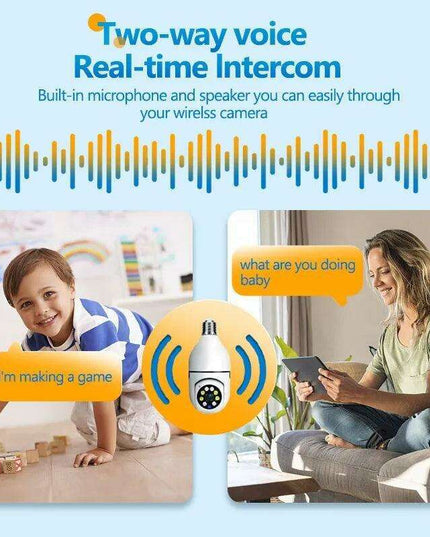360-Degree Smart Wireless Bulb Camera for Enhanced Surveillance at Home or Office