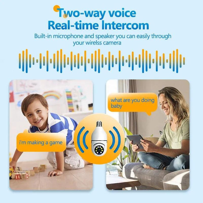 360-Degree Smart Wireless Bulb Camera for Enhanced Surveillance at Home or Office