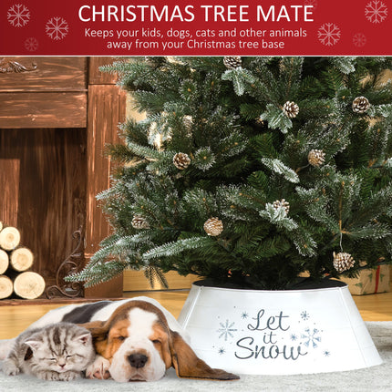 Homcom Steel Christmas Tree Collar - 26" White Ring Skirt Decoration