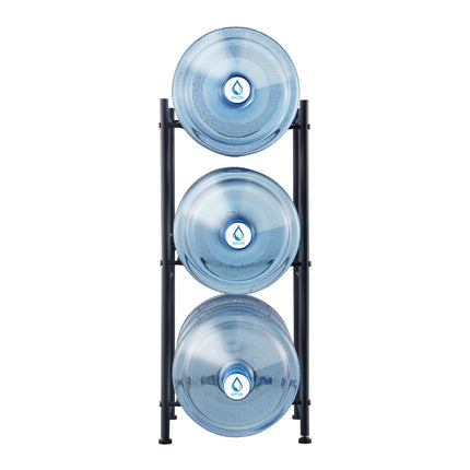 VEVOR 3-Tier Water Jug Holder Rack for 3 Bottles - Durable Black Desig
