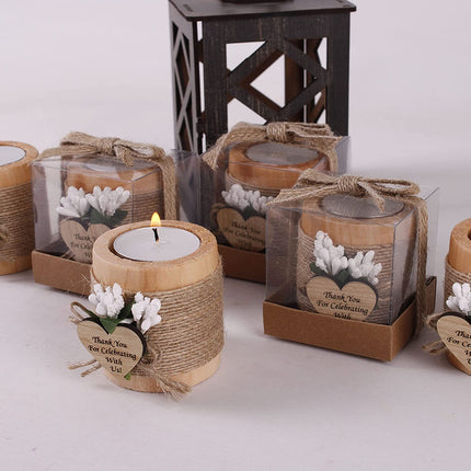Wooden Candle Holder for Bedroom Cafe Decor Party Atmosphere Candlestick