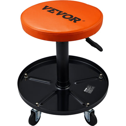 VEVOR Adjustable Rolling Creeper Seat Stool with Tool Tray for Garage