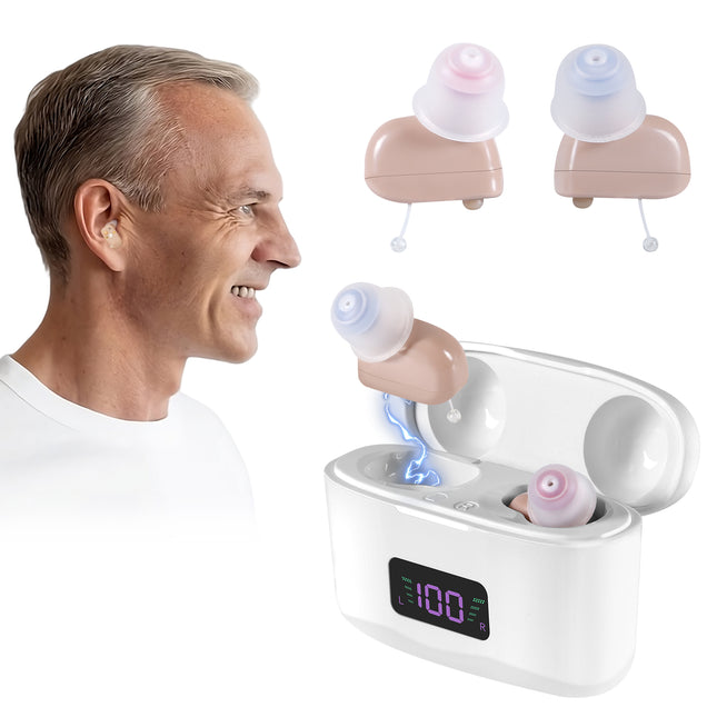 Peekaboo Studio Portable Hearing Aids with Charging Case & Sound Ampli