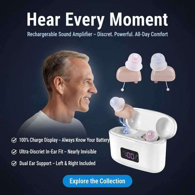 Peekaboo Studio Portable Hearing Aids with Charging Case & Sound Ampli