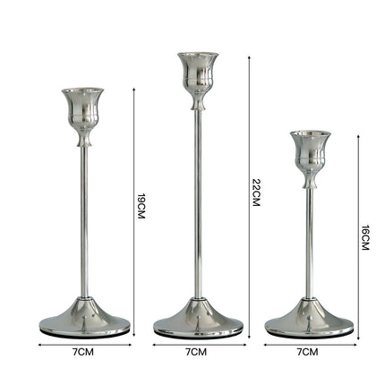 Copper Color Aluminum Alloy Candle Holder With Electroplated Ornaments
