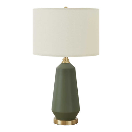 Room & Decor 26"H Contemporary Green Ceramic Table Lamp with Ivory Sha
