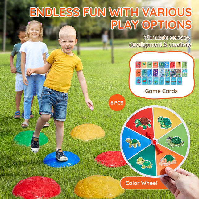 Peekaboo Studio VEVOR Kids Balance Stepping Stones - 6 PCS, Indoor/Out