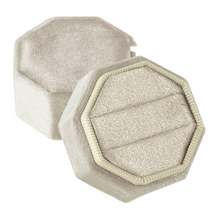 Octagon Ring Box Flannel Cloth Cloth Italian Velvet Pair Ring Jewelry