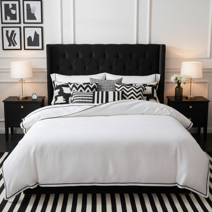 Geometric & Illustrated Quilt Cover and Pillowcase Set — Reactive Print Polyester Duvet Covers geometric-floral-element-quilt-cover-pillowcase-no-bed Bedding & Bath›Bedding›Duvet Covers