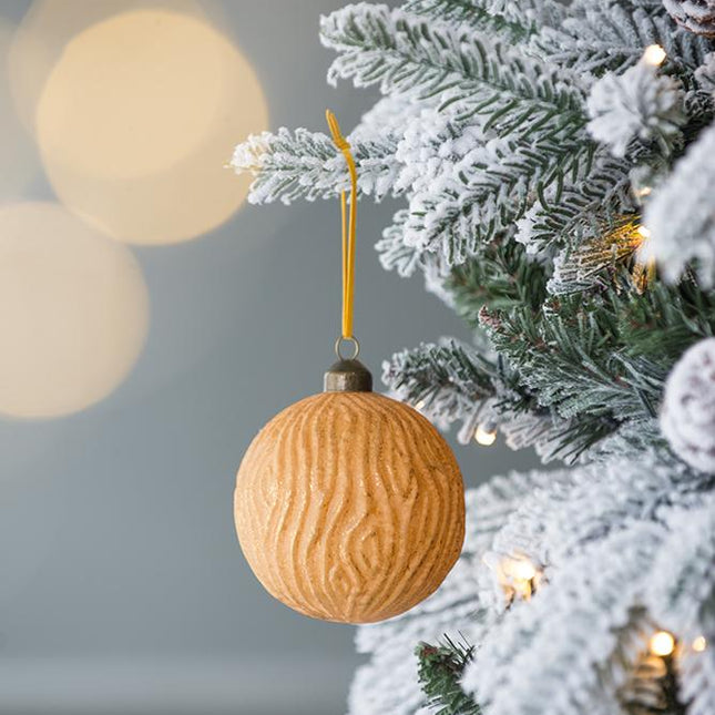 Room & Decor Set of 6 Gold Glass Christmas Ball Ornaments - 3.9" Decor