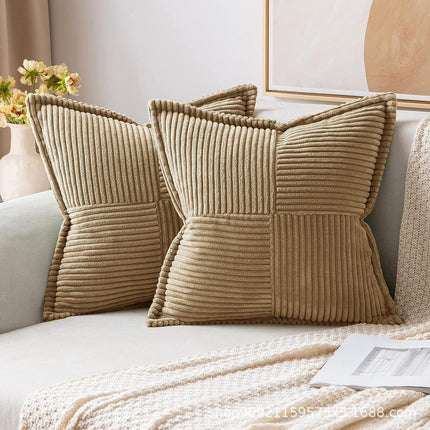 Corduroy Pillow Covers Super Soft Boho Striped Pillow Covers Broadside