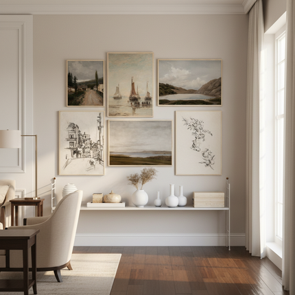 Home Retro European Gallery Wall Mural Poster