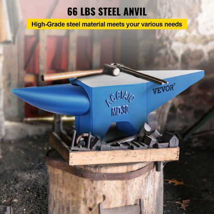 VEVOR 30KG Portable Steel Anvil - Rugged Cast Iron for Blacksmithing