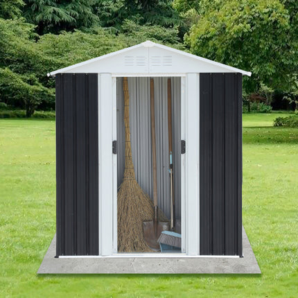 Peekaboo Studio 5x3 ft Dark Grey Outdoor Storage Shed, Aluminum Frame,
