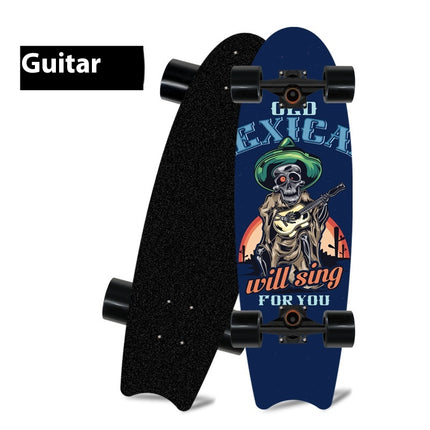 Single Warped Brush Street Board Fishtail Skateboard Maple Deck