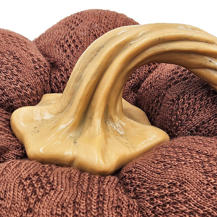 Room & Decor Set of 2 Dark Brown Polyester Pumpkin Ornaments - Fall De